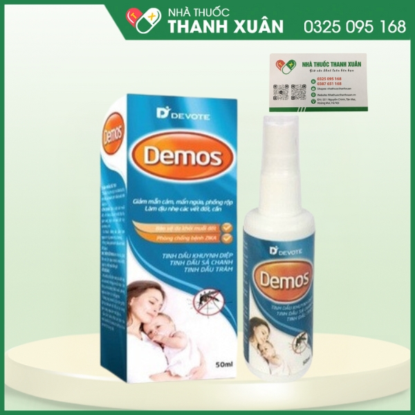 Xịt chống muỗi Demos - Bảo vệ da khỏi muỗi đốt, côn trùng cắn